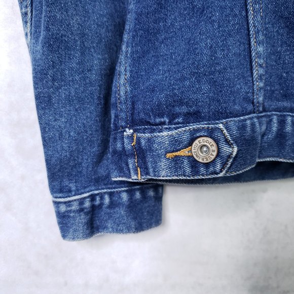 Eddie Bauer Medium Blue Denim Jean Trucker Jacket - Picture 6 of 7